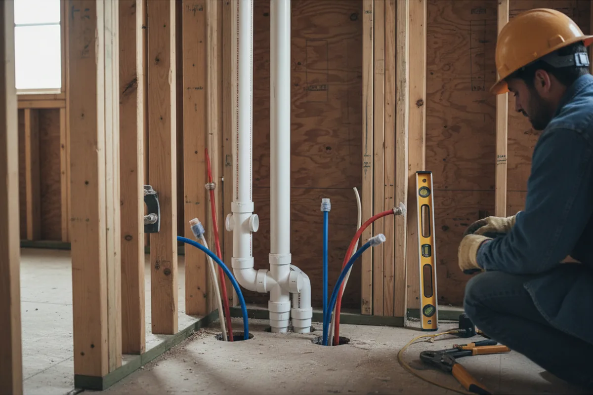 Drain and supply rough-in during Leak Detection in Holden