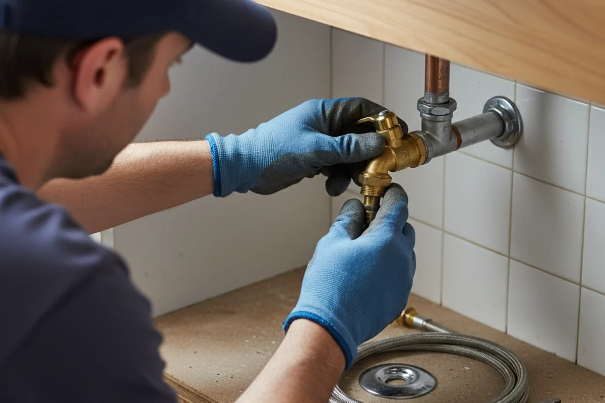 Shutoff valve and fitting work during Burst Pipe Repair in Holden